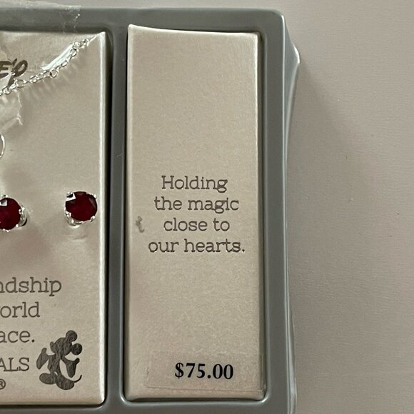 MOM Disney Mickey Mouse Ears Floating Crystals From Swarovski Necklace Earrings - Picture 5 of 8